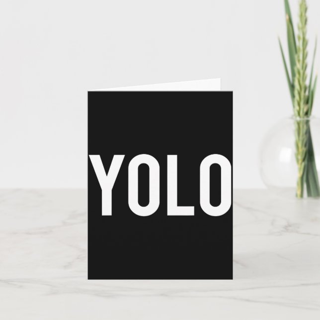Yolo - Cool New Hip Hop Rap Funny Gift Tee  Card (Front)