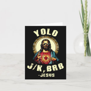 Yolo Jk Brb Jesus Funny Easter Day Bible Vintage C Card