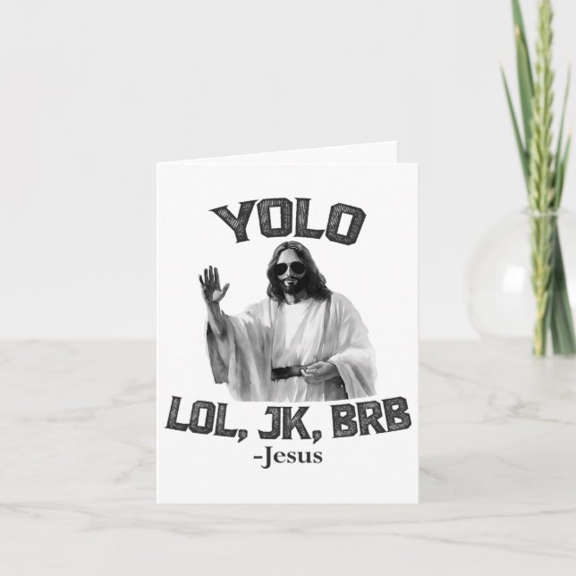 Yolo Lol Jk Brb Jesus Funny Easter Christians Resu Card (Front)