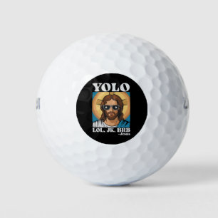 YOLO LOL JK BRB Jesus Funny Easter Golf Balls