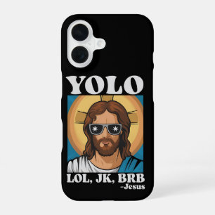 YOLO LOL JK BRB Jesus Funny Easter iPhone 16 Case
