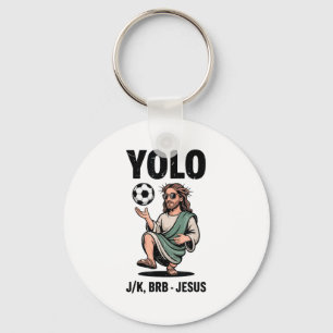 Yolo Lol Jk Brb Jesus Soccer Boys Youth Christian Key Ring