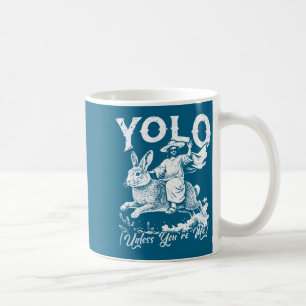 Yolo unless are christian riding bunny easter men coffee mug