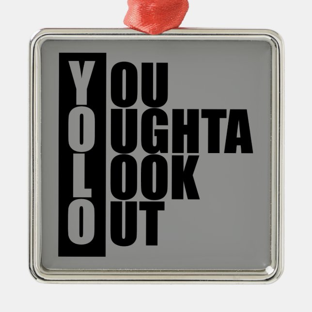 YOLO Vertical Box Metal Ornament (Front)
