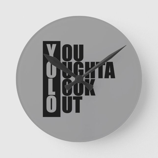 YOLO Vertical Box Round Clock (Front)