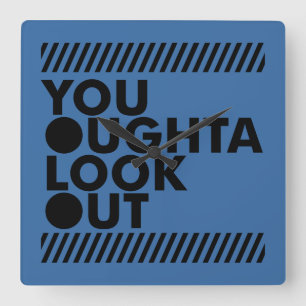 YOLO w/ Caution Square Wall Clock