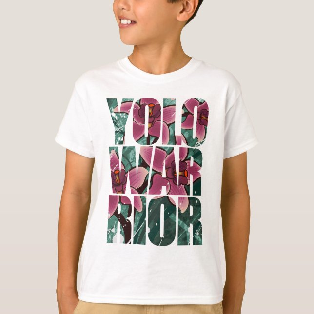 YOLOWARRIOR - Floral Letters T-Shirt (Front)