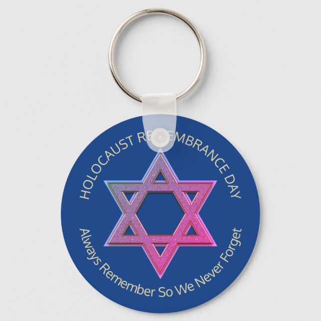 YOM HASHOAH Holocaust Remembrance Keychain (Front)