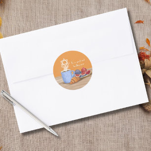 Yom Kippur Break-the-Fast: Coffee, Pomegranates  Classic Round Sticker