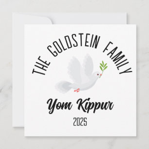 Yom Kippur Jewish Holiday Personalised Family Name Card