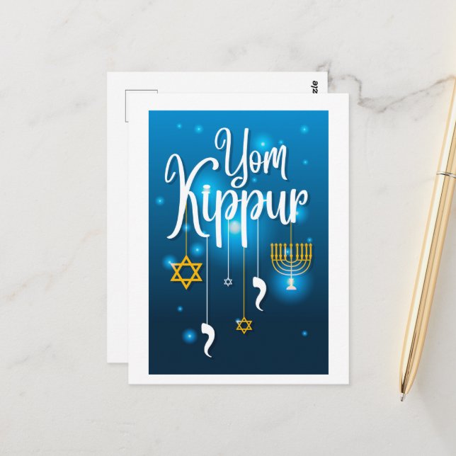 Yom Kippur Postcard (Front/Back In Situ)