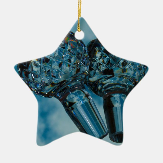 Yonder to the Crystal Blue Skies Ceramic Ornament (Front)