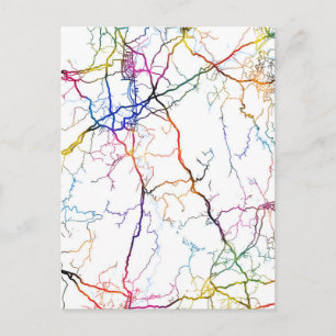 Yongzhou China City Map Postcard