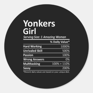 Yonkers Girl Ny New York State Funny City Home Roo Classic Round Sticker