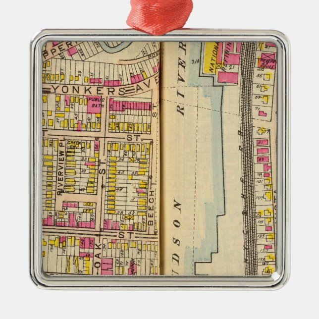 Yonkers, New York 14 Metal Tree Decoration (Front)