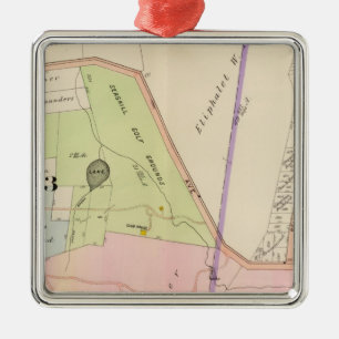 Yonkers New York Atlas Map Metal Ornament