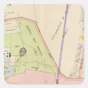 Yonkers New York Atlas Map Square Sticker