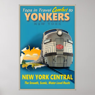 Yonkers New York Central Railroad Tops in Travel Poster