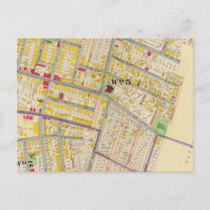 Yonkers New York Map Postcard