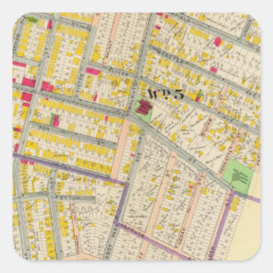 Yonkers New York Map Square Sticker