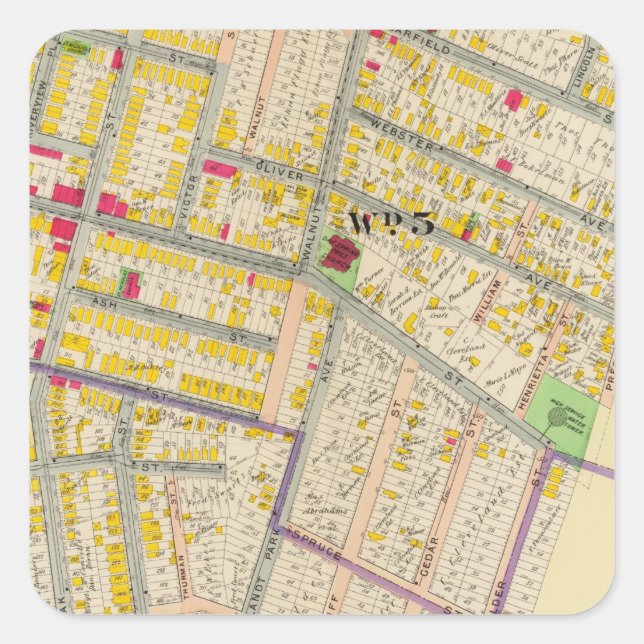 Yonkers New York Map Square Sticker (Front)