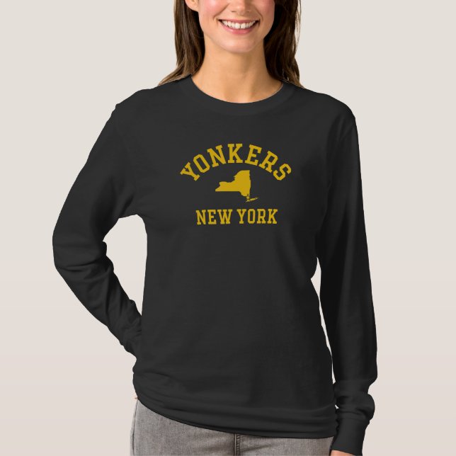 Yonkers Ny Athletic With State 6 T-Shirt (Front)