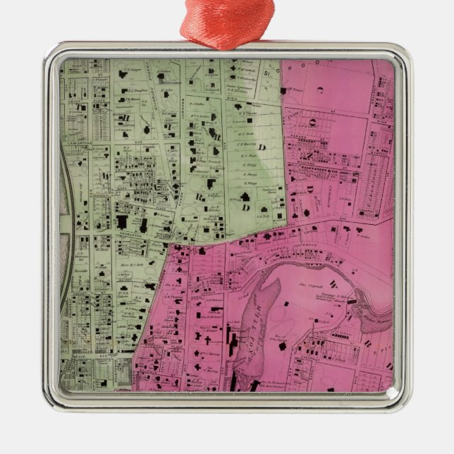 Yonkers, NY Atlas Metal Tree Decoration (Front)