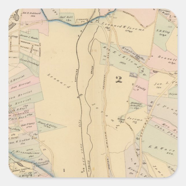 Yonkers wards 1-4, New York Square Sticker (Front)