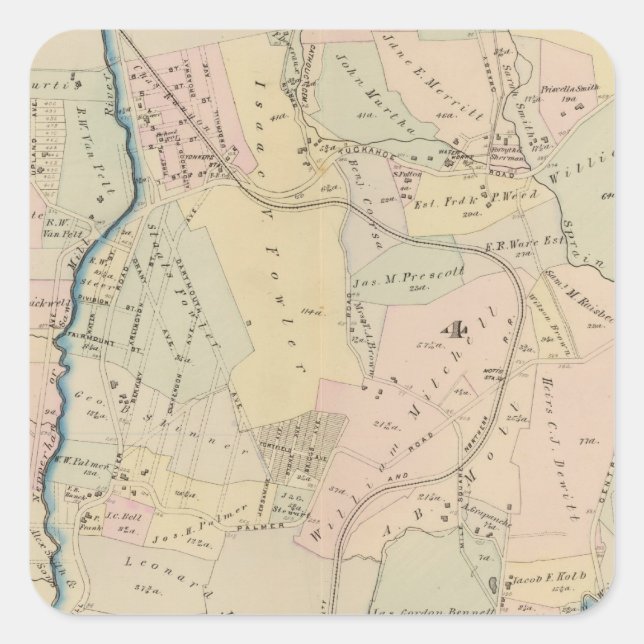 Yonkers wards 3-4, New York 2 Square Sticker (Front)