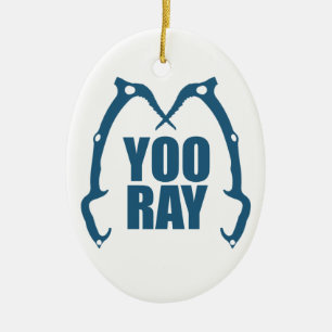 Yoo Ray (Ouray) Ice Climbing Ceramic Ornament