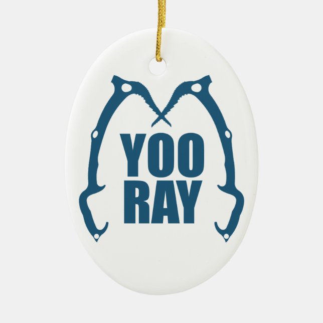 Yoo Ray (Ouray) Ice Climbing Ceramic Ornament (Front)