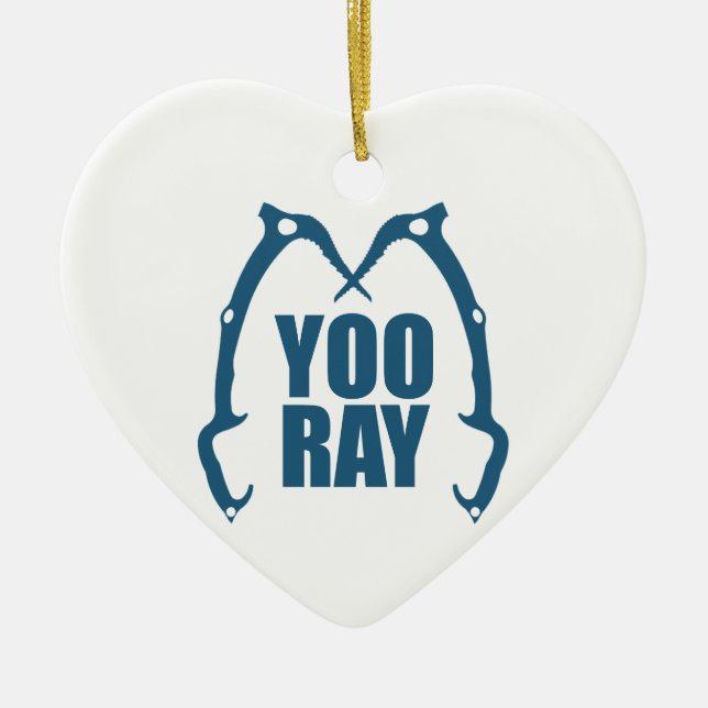 Yoo Ray (Ouray) Ice Climbing Ceramic Ornament (Front)