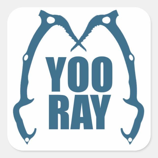 Yoo Ray (Ouray) Ice Climbing Square Sticker (Front)