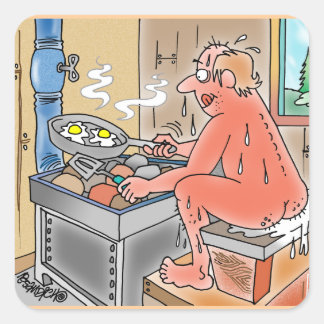 YOOPER FRIES EGGS ON A SAUNA STOVE STICKERS