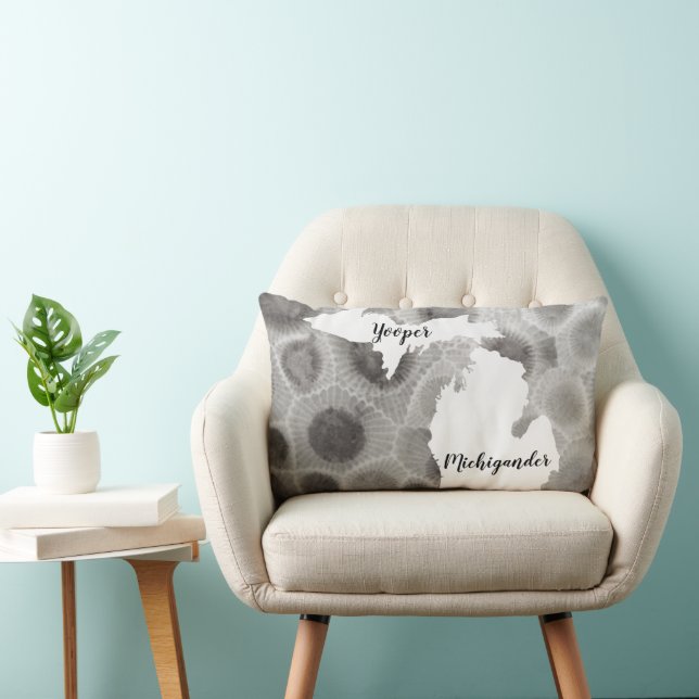Yooper Michigander Petoskey Stone Pattern Lumbar Cushion (Chair)