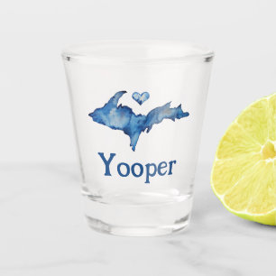 Yooper U.P. Watercolor Shot Glass