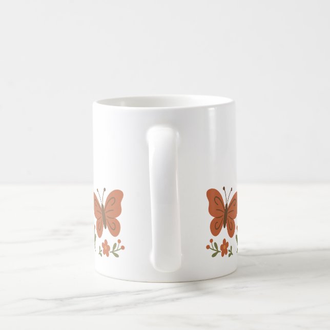 Yor Name Garden Flowers Butterfly  Coffee Mug (Handle)