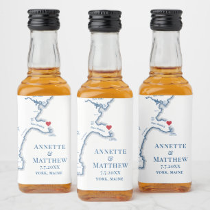 York Beach Maine Wedding Take a Shot Liquor Bottle Label