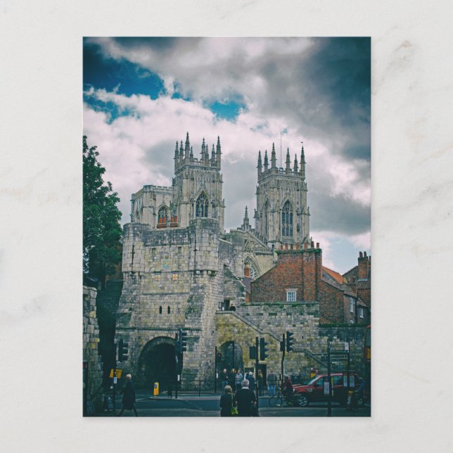 York Minster and Bootham Bar Postcard (Front)