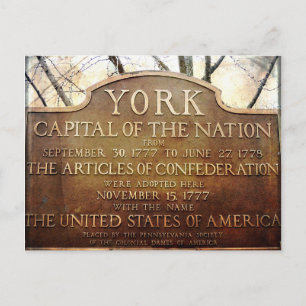 York Pennsylvania Nation's First Capital Postcard