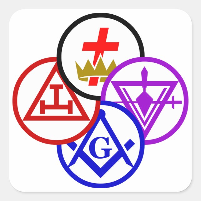 York Rite Pinwheel Square Sticker (Front)
