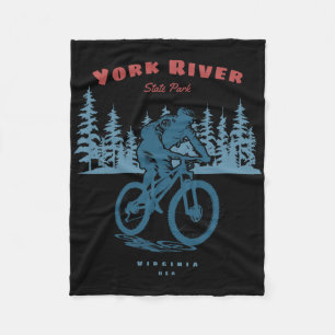 York River State Park Mountain Bike Bicycle Biking Fleece Blanket