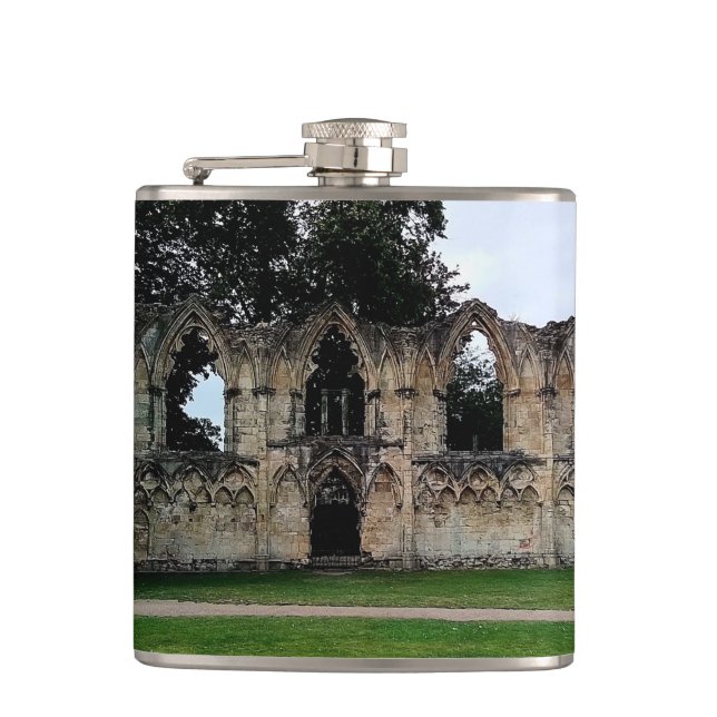 York ruin hip flask (Front)
