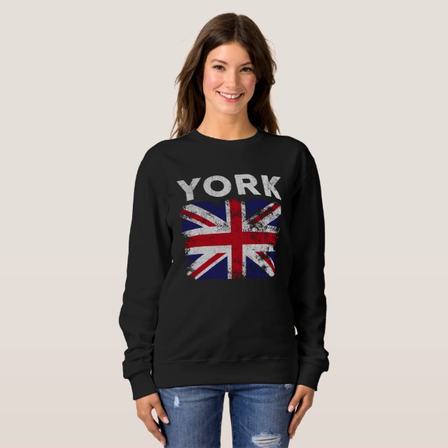 York UK Flag England Souvenir Sweatshirt (Front Full)
