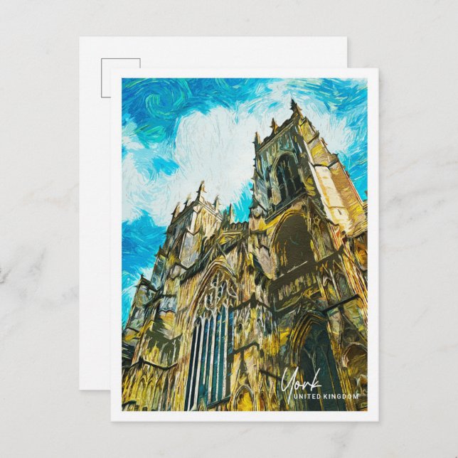 York United Kingdom Beautiful Oil Paint Landscape Postcard (Front/Back)