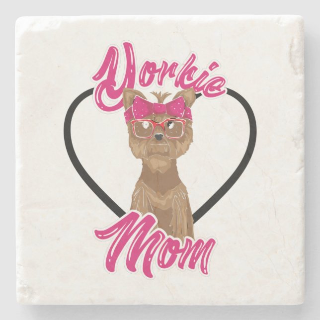 Yorki Mum Stone Coaster (Front)