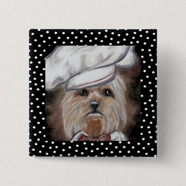Yorkie 15 Cm Square Badge (Front)