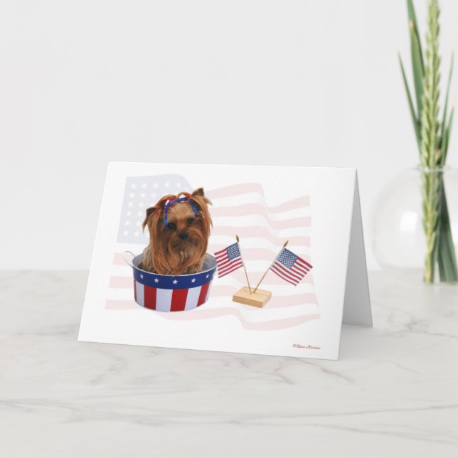Yorkie 4th Of July Card (Front)