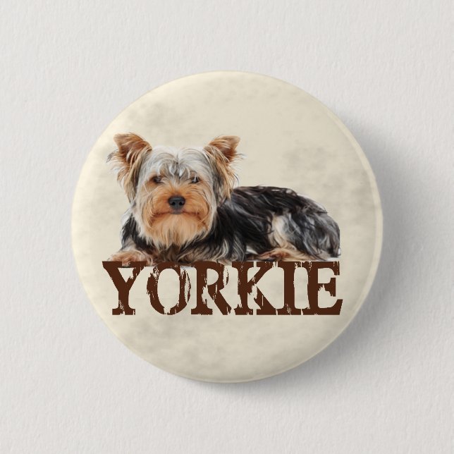 Yorkie 6 Cm Round Badge (Front)