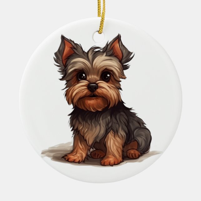YORKIE -993- CERAMIC ORNAMENT (Front)
